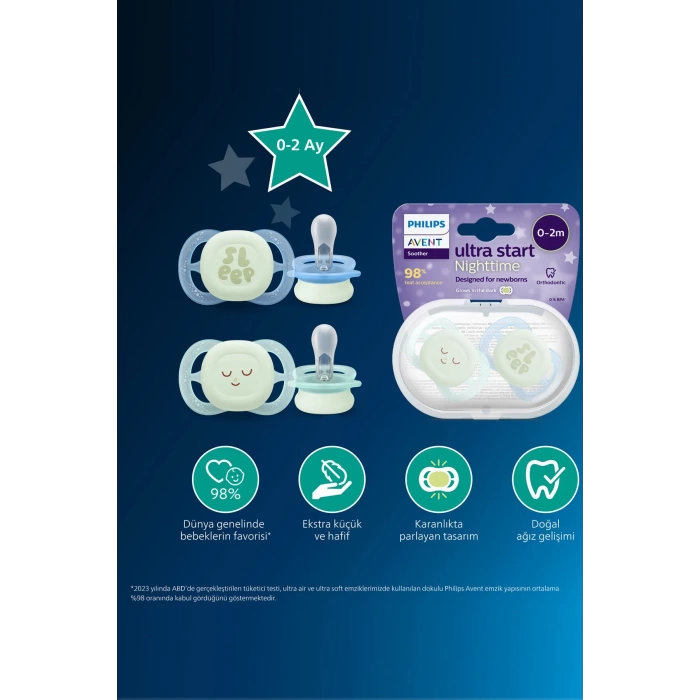 Nessiworld Philips Avent Ultra Start Gece Emzik 0-2 Ay