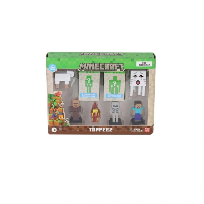 Nessiworld PMI MC2070 Minecraft 3D Figür Toppeez 8li Delüks Set