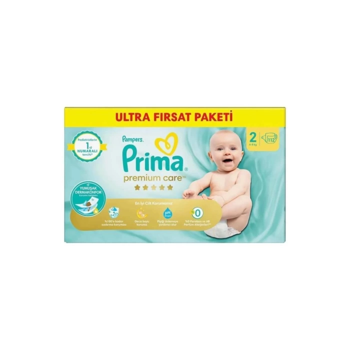 Nessiworld Prima Premium Care Bebek Bezi Fırsat Paketi 2 Beden 112 Adet