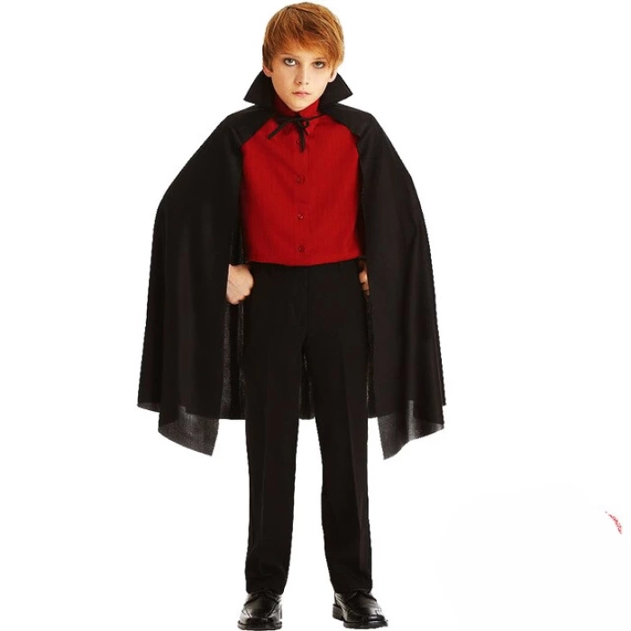 NessiWorld Sİyah Yakalı Pelerin - Vampir Pelerin - Dracula Pelerin 90 cm