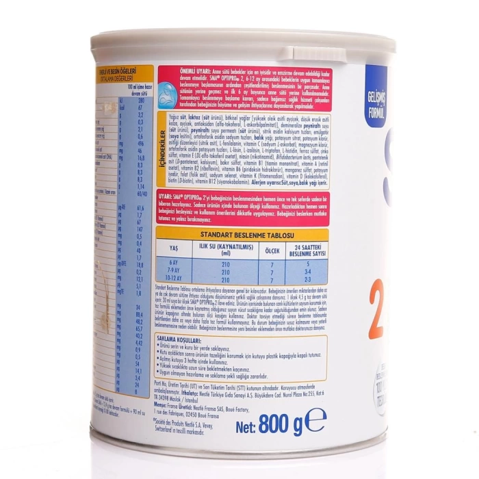 Nessiworld SMA Optipro Probiyotik 2 Bebek Devam Sütü 6-12 Ay 400 Gr