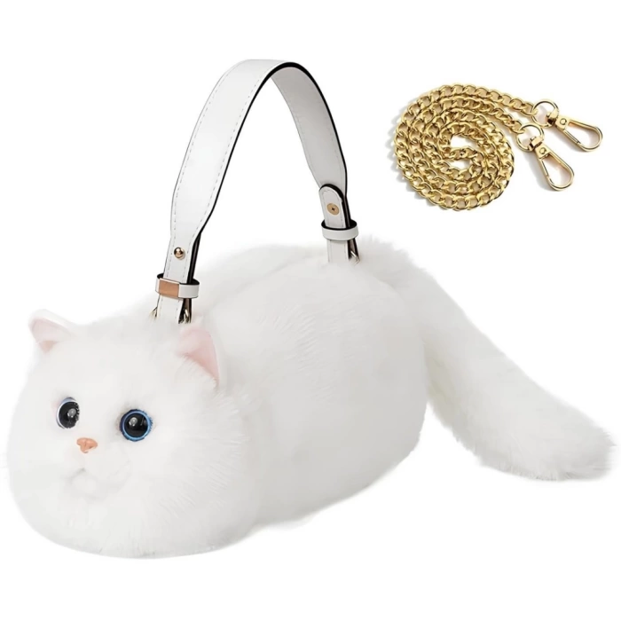 Nessiworld B&D Kedi El Çantası Beyaz