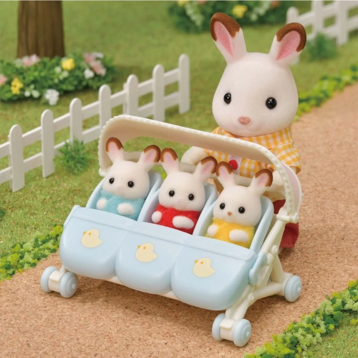 NessiWorld Sylvanian Families Üçüz Bebek Arabası 5533