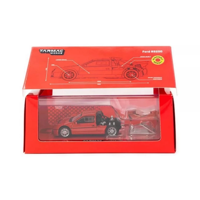 Nessiworld Tarmac Works 1/64 Ford RS200 Red