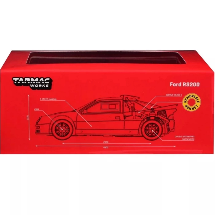 Nessiworld Tarmac Works 1/64 Ford RS200 Red
