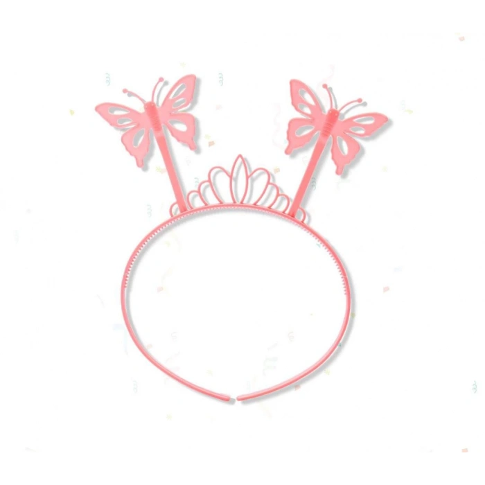 Nessiworld  Toz Pembe Renk Kelebek Kanadı Tacı ve Sopası 50x37 cm