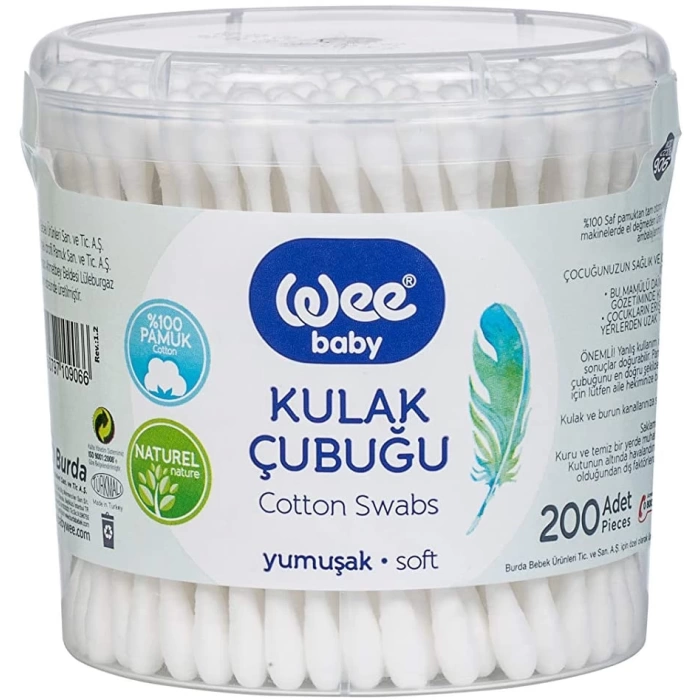 Nessiworld  Wee Baby Kulak Temizleme Çubuğu (200 Adet) 906
