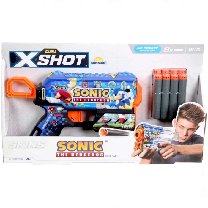 Nessiworld X-Shot Skins Sonic Dart Fırlatıcı 8 Dartlı