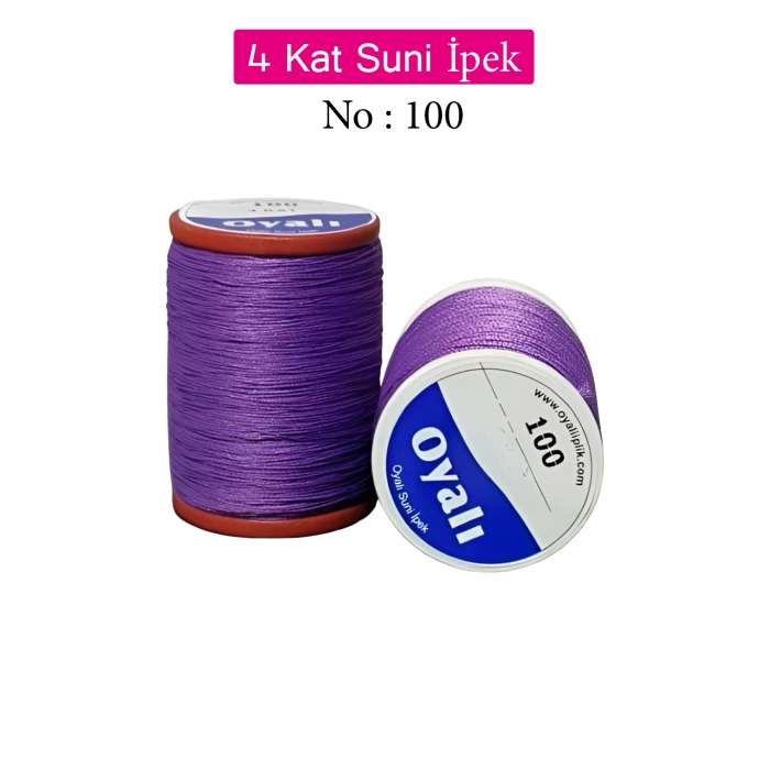 Oyalı 4 Kat Suni İpek İplik İğne Oyası Boncuk İpi Tığ Oyası No:100