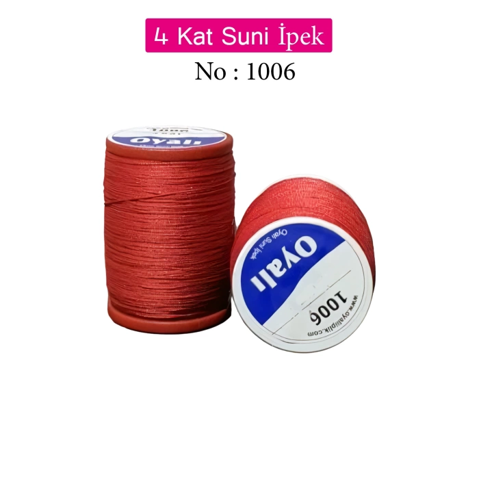 Oyalı 4 Kat Suni İpek İplik İğne Oyası Boncuk İpi Tığ Oyası No:1006