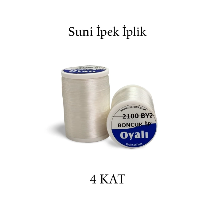 Oyalı 4 Kat Suni İpek İplik İğne Oyası Boncuk İpi Tığ Oyası No:2100