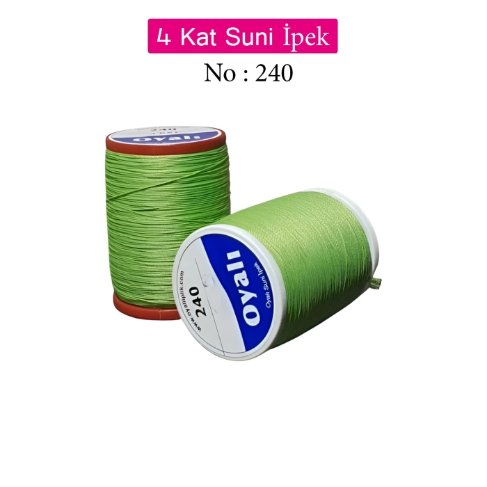 Oyalı 4 Kat Suni İpek İplik İğne Oyası Boncuk İpi Tığ Oyası No:240