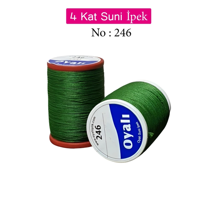 Oyalı 4 Kat Suni İpek İplik İğne Oyası Boncuk İpi Tığ Oyası No:246