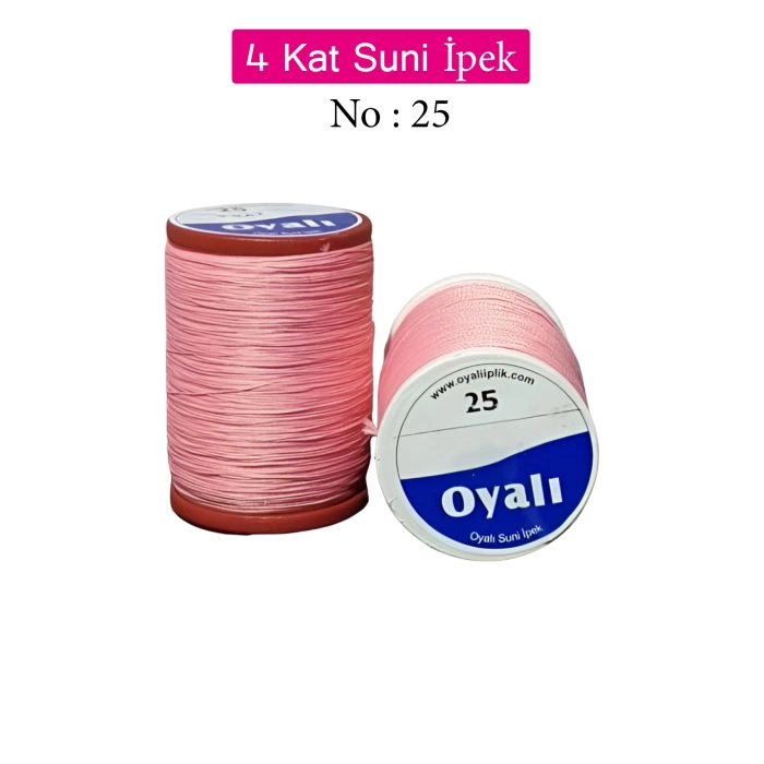 Oyalı 4 Kat Suni İpek İplik İğne Oyası Boncuk İpi Tığ Oyası No:25
