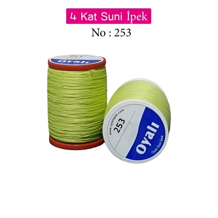 Oyalı 4 Kat Suni İpek İplik İğne Oyası Boncuk İpi Tığ Oyası No:253