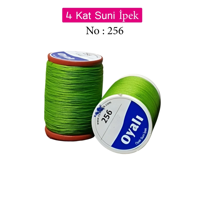 Oyalı 4 Kat Suni İpek İplik İğne Oyası Boncuk İpi Tığ Oyası No:256