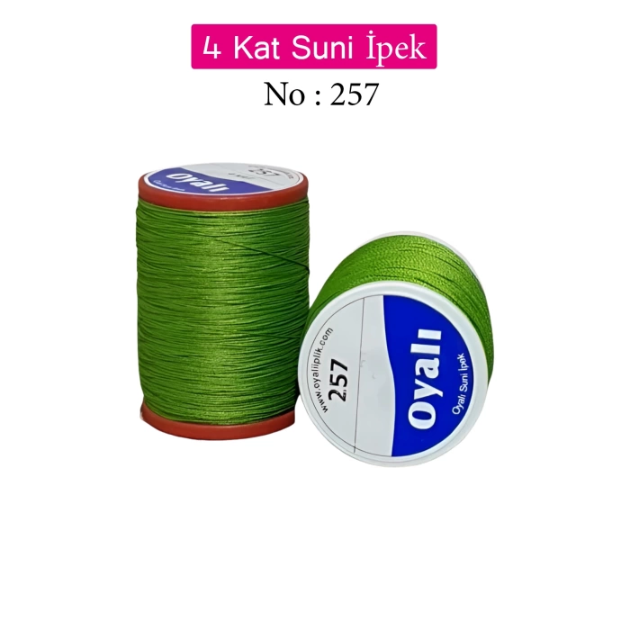 Oyalı 4 Kat Suni İpek İplik İğne Oyası Boncuk İpi Tığ Oyası No:257