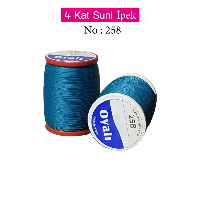 Oyalı 4 Kat Suni İpek İplik İğne Oyası Boncuk İpi Tığ Oyası No:258