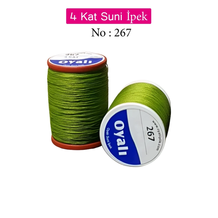 Oyalı 4 Kat Suni İpek İplik İğne Oyası Boncuk İpi Tığ Oyası No:267