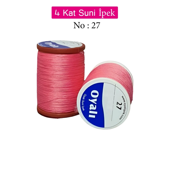 Oyalı 4 Kat Suni İpek İplik İğne Oyası Boncuk İpi Tığ Oyası No:27