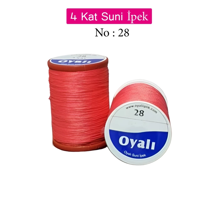 Oyalı 4 Kat Suni İpek İplik İğne Oyası Boncuk İpi Tığ Oyası No:28
