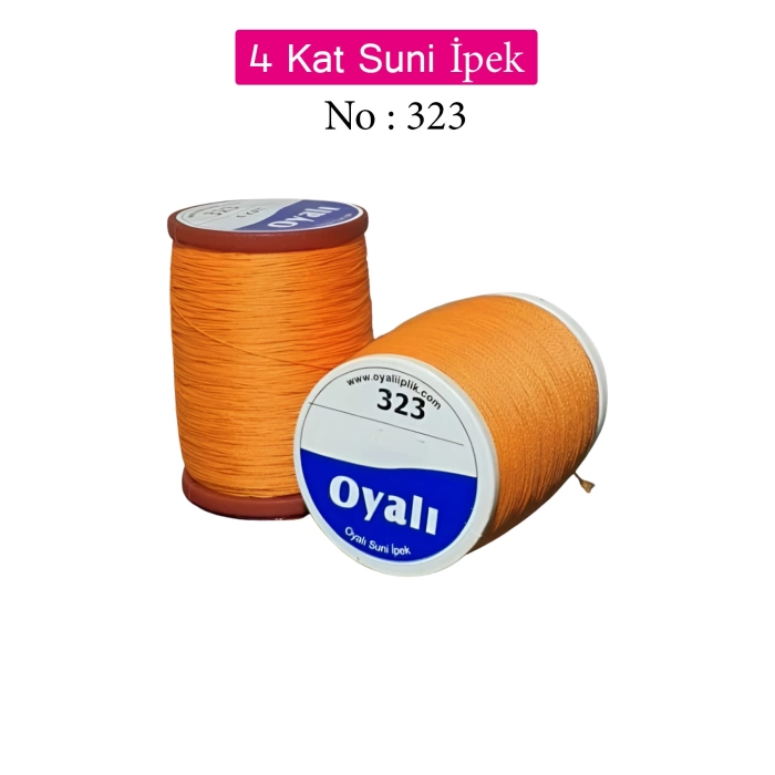 Oyalı 4 Kat Suni İpek İplik İğne Oyası Boncuk İpi Tığ Oyası No:323