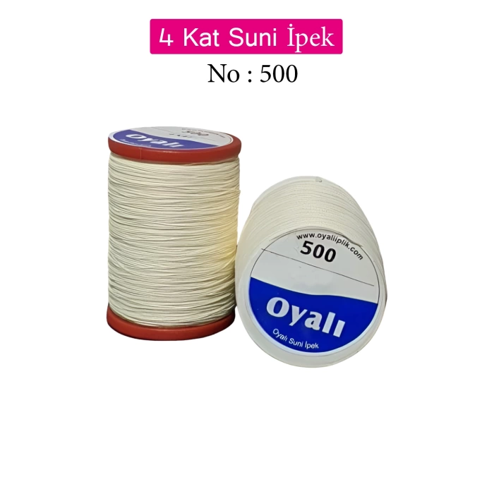 Oyalı 4 Kat Suni İpek İplik İğne Oyası Boncuk İpi Tığ Oyası No:500