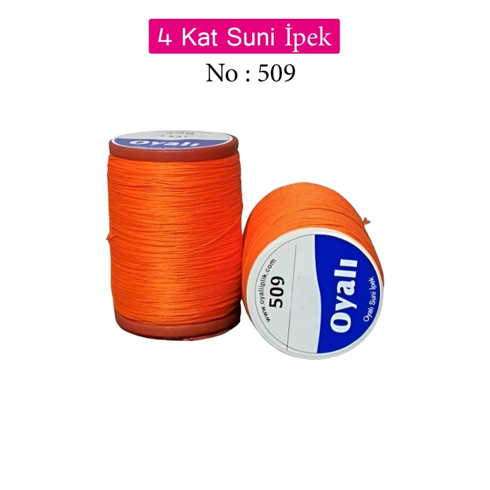 Oyalı 4 Kat Suni İpek İplik İğne Oyası Boncuk İpi Tığ Oyası No:509