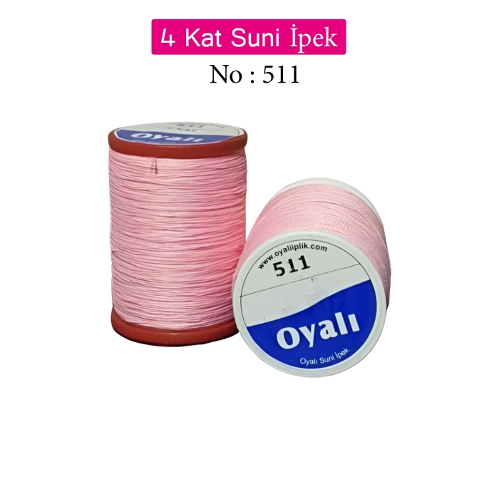 Oyalı 4 Kat Suni İpek İplik İğne Oyası Boncuk İpi Tığ Oyası No:511