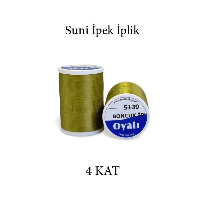 Oyalı 4 Kat Suni İpek İplik İğne Oyası Boncuk İpi Tığ Oyası No:5139