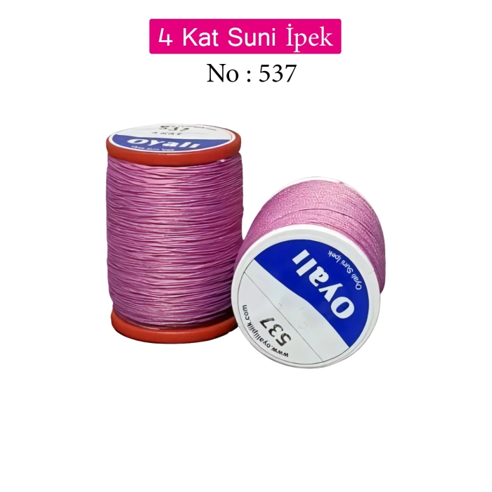 Oyalı 4 Kat Suni İpek İplik İğne Oyası Boncuk İpi Tığ Oyası No:537