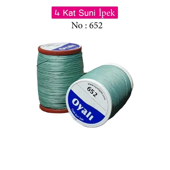 Oyalı 4 Kat Suni İpek İplik İğne Oyası Boncuk İpi Tığ Oyası No:652