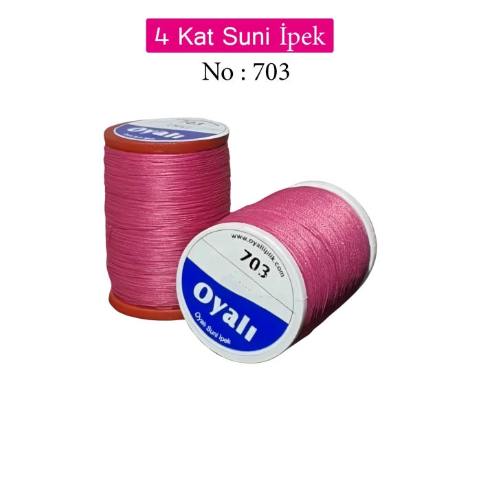Oyalı 4 Kat Suni İpek İplik İğne Oyası Boncuk İpi Tığ Oyası No:703
