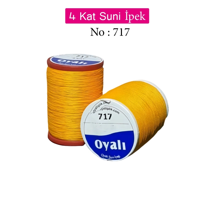 Oyalı 4 Kat Suni İpek İplik İğne Oyası Boncuk İpi Tığ Oyası No:717