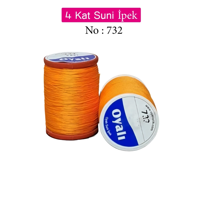 Oyalı 4 Kat Suni İpek İplik İğne Oyası Boncuk İpi Tığ Oyası No:732