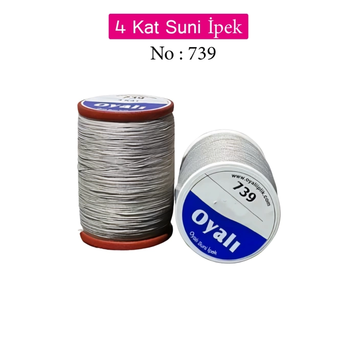 Oyalı 4 Kat Suni İpek İplik İğne Oyası Boncuk İpi Tığ Oyası No:739