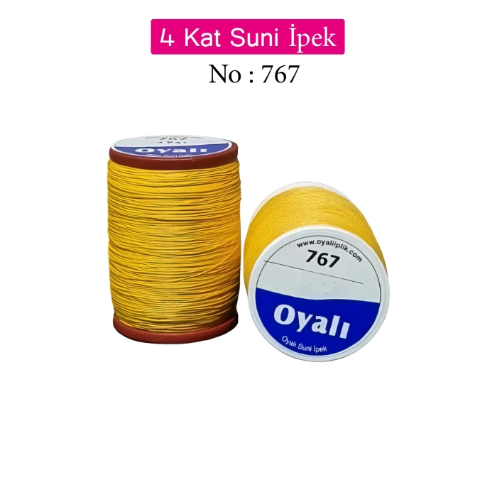 Oyalı 4 Kat Suni İpek İplik İğne Oyası Boncuk İpi Tığ Oyası No:767