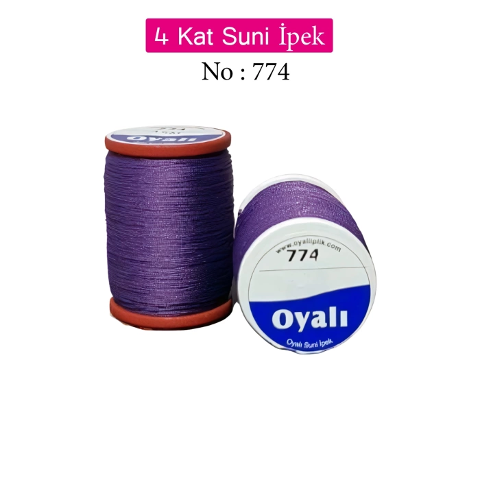 Oyalı 4 Kat Suni İpek İplik İğne Oyası Boncuk İpi Tığ Oyası No:774