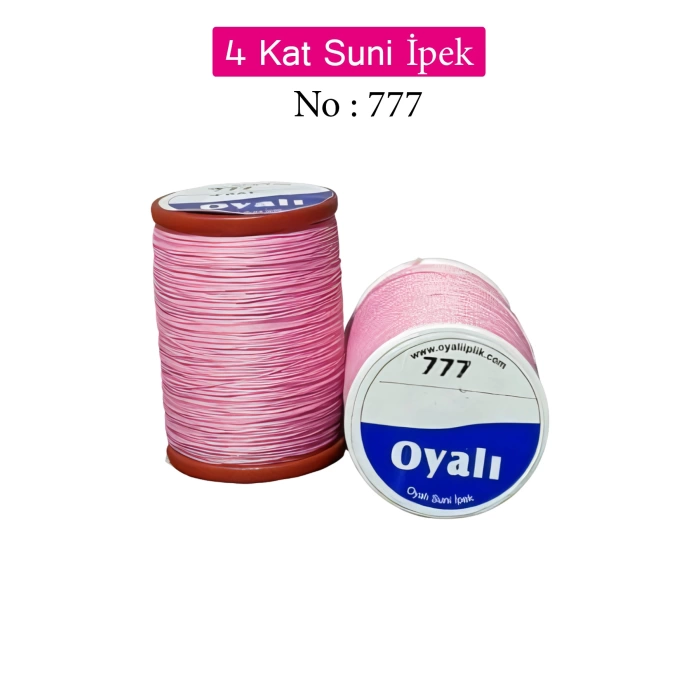 Oyalı 4 Kat Suni İpek İplik İğne Oyası Boncuk İpi Tığ Oyası No:777