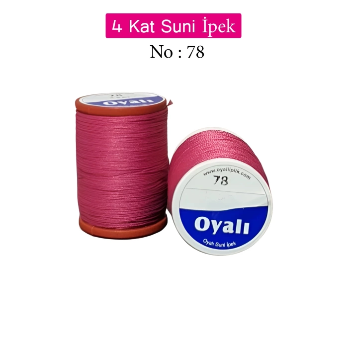 Oyalı 4 Kat Suni İpek İplik İğne Oyası Boncuk İpi Tığ Oyası No:78