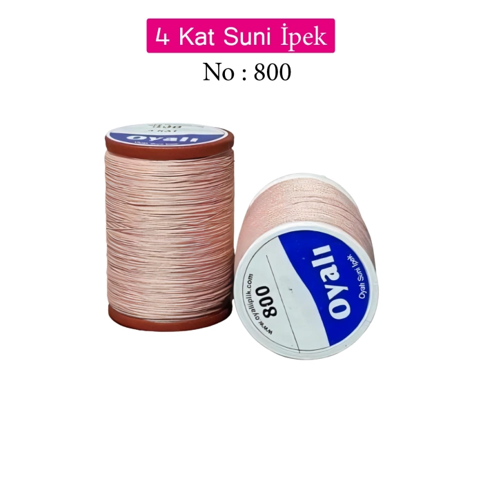 Oyalı 4 Kat Suni İpek İplik İğne Oyası Boncuk İpi Tığ Oyası No:800