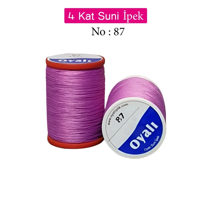 Oyalı 4 Kat Suni İpek İplik İğne Oyası Boncuk İpi Tığ Oyası No:87