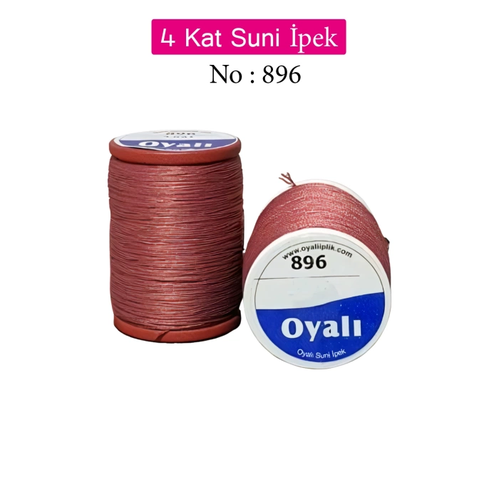 Oyalı 4 Kat Suni İpek İplik İğne Oyası Boncuk İpi Tığ Oyası No:896