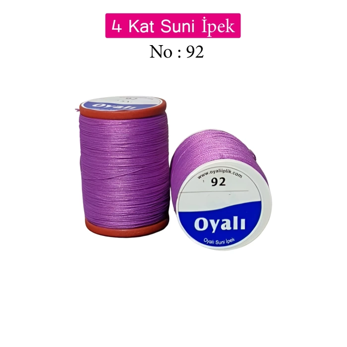 Oyalı 4 Kat Suni İpek İplik İğne Oyası Boncuk İpi Tığ Oyası No:92