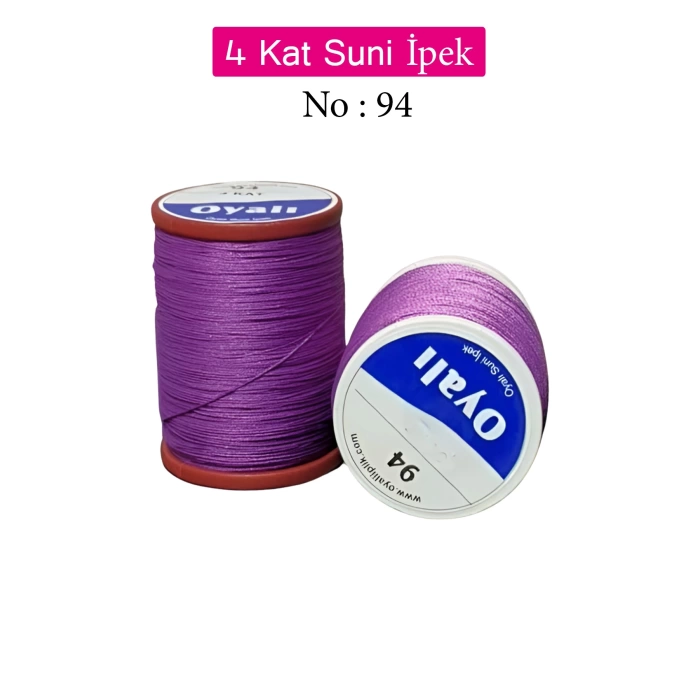 Oyalı 4 Kat Suni İpek İplik İğne Oyası Boncuk İpi Tığ Oyası No:94