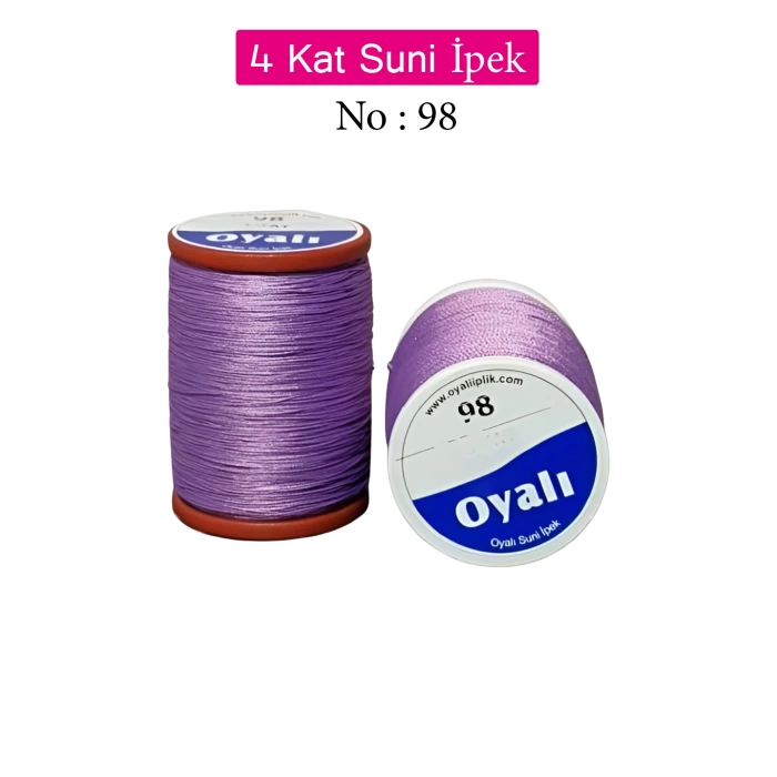 Oyalı 4 Kat Suni İpek İplik İğne Oyası Boncuk İpi Tığ Oyası No:98