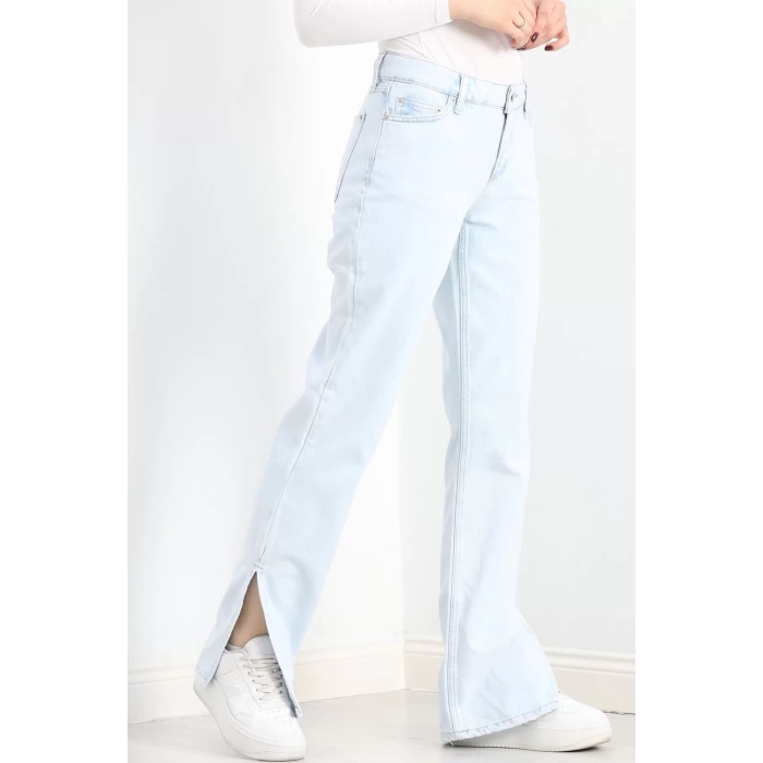 Paça Yırtmaçlı Straight Jean Buzmavi1 - 20633.1590.