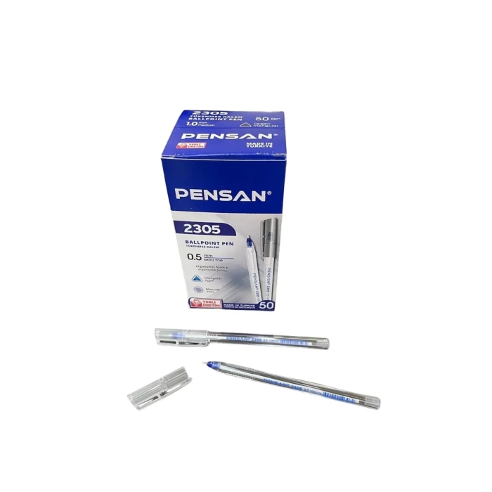 Pensan 2305 0.5mm 50li Üçgen Mavi Tükenmez Kalem