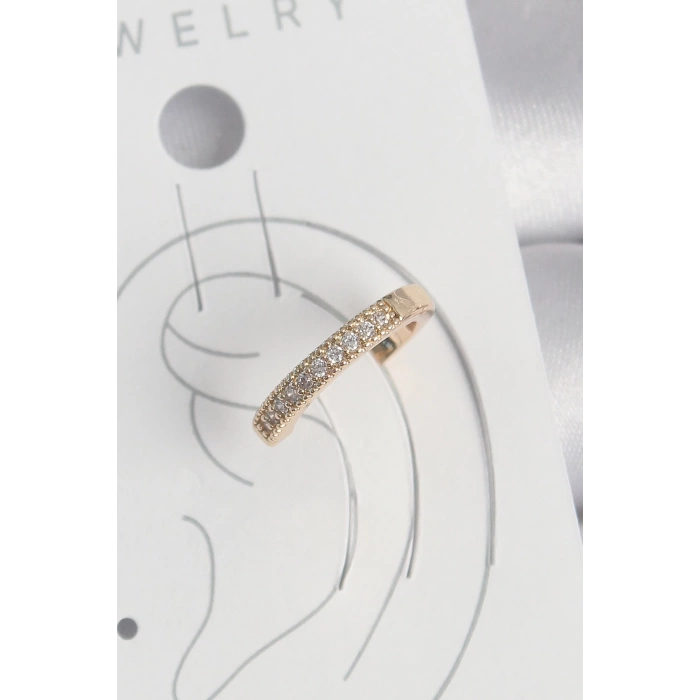 Pirinç Gold Renk Zirkon Taşlı Kadın Kıkırdak Küpe
