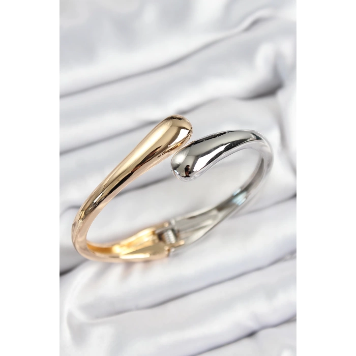 Pirinç Sarmal Model Gümüş Ve Gold Renk Kadın Kelepçe
